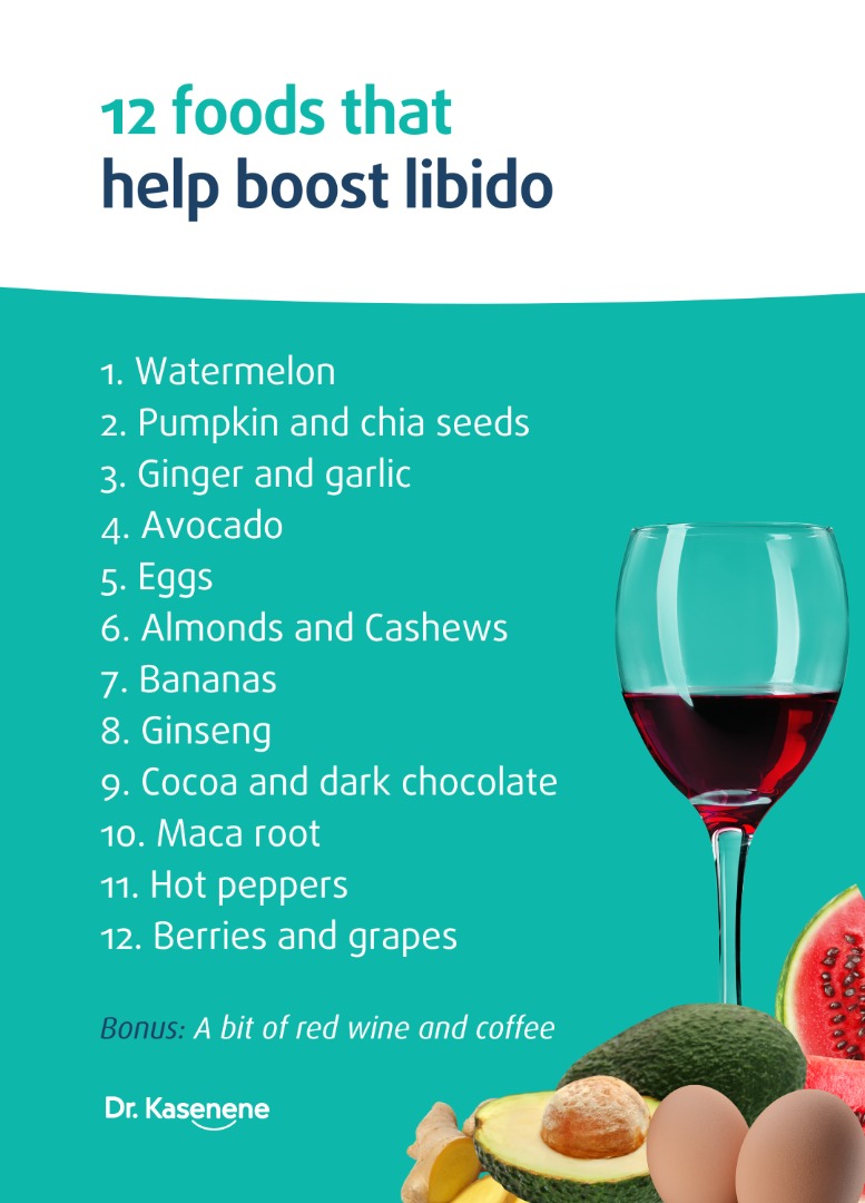 drkasenene's tweet photo. Tune in to ubc tv uganda now at 9pm to learn about low libido and how to manage it.

In the meantime here are 12 foods that boost libido. https://t.co/rsCCsT5eni