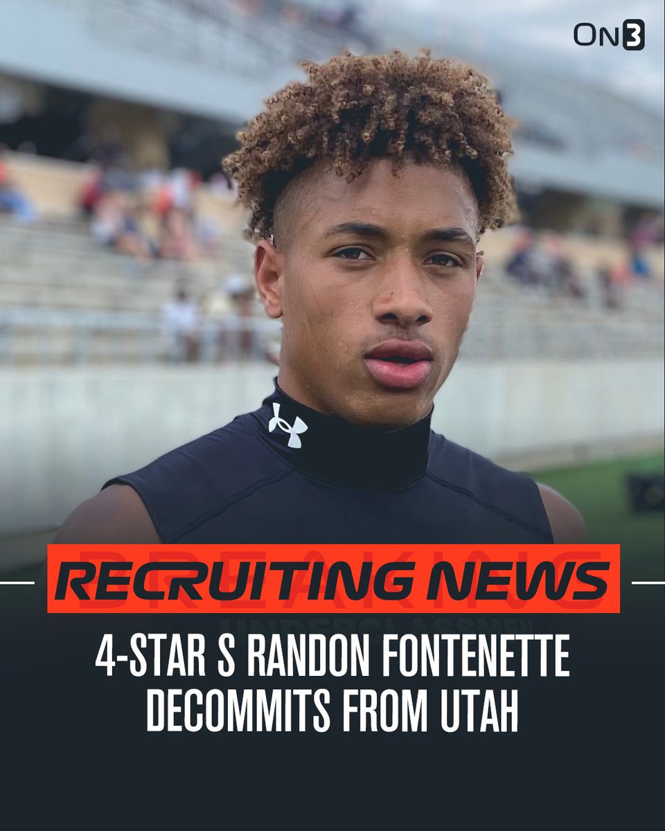 🚨NEW🚨 4-star safety Randon Fontenette has decommitted from Utah. Read: on3.com/college/utah-u…