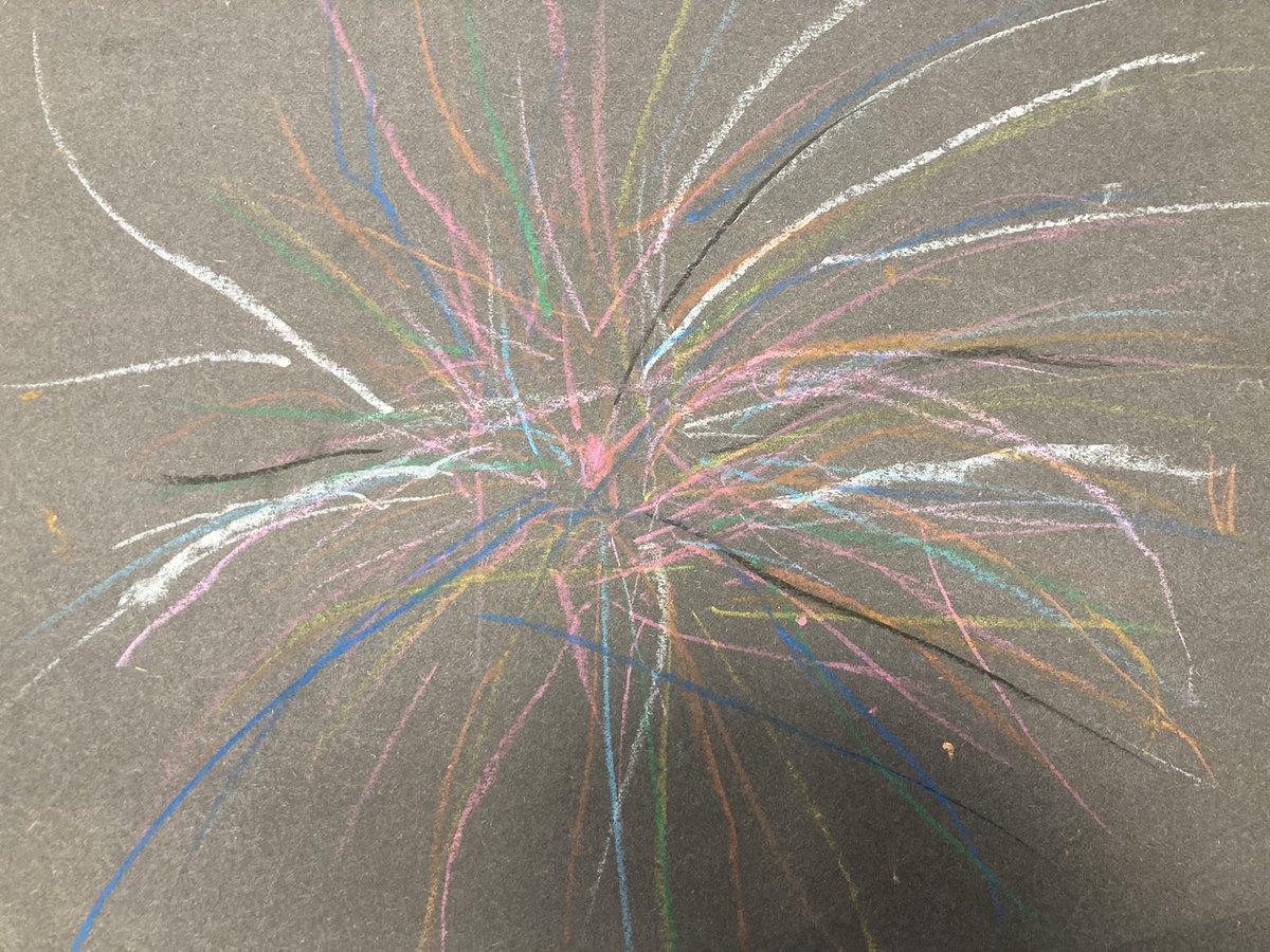 Harts_Y1's tweet photo. In craft club today we looked at the different colours and shapes of fireworks and the children created their own artwork using pastels.  We then had great fun making chocolate sparklers! 🎆 https://t.co/cLSC4I3DPs