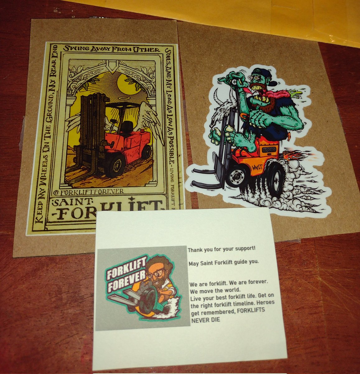 DUDEEEEEE!!!!!!! THEY CAME! Blessed be the forklord of Forklift Forever!!!! <a href="/Forkliftforever/">Forklift Forever</a> I solemnly swear to lay rubber down and sound my horn when backing up. We are forklift we are forever we move the world!!!!