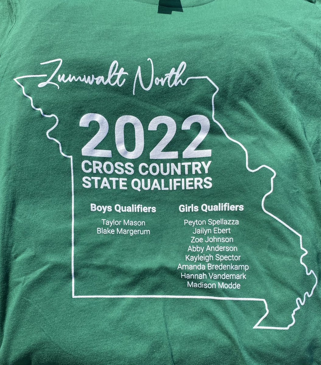 FZNrunning's tweet photo. State Swag! 
Thanks to @STLShirtCo for the quick turnaround on state shirts! Thanks @MrGerkeFZN on making our state qualifier bag tags! #LookGoodRunGood #StateSwag https://t.co/6JubK9ScBA