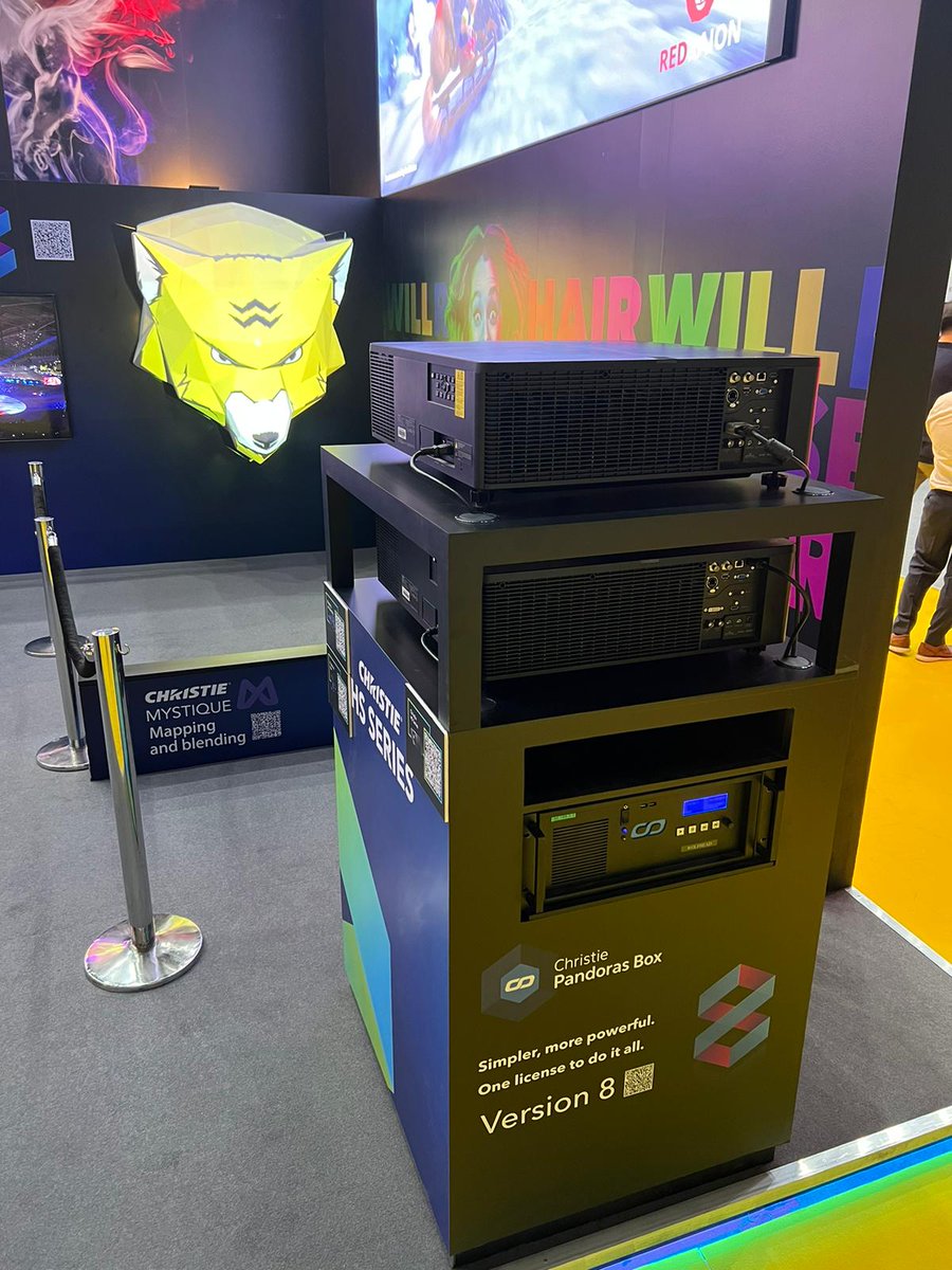 Christie_ProAV's tweet image. See how we bring imaginative #projectionmapping displays together with our laser #projection, content management and warping and blending solutions. At #InfoCommSEA, this howl-worthy display uses an HS Series 1DLP projector and Pandoras Box Software. bit.ly/mappingICS