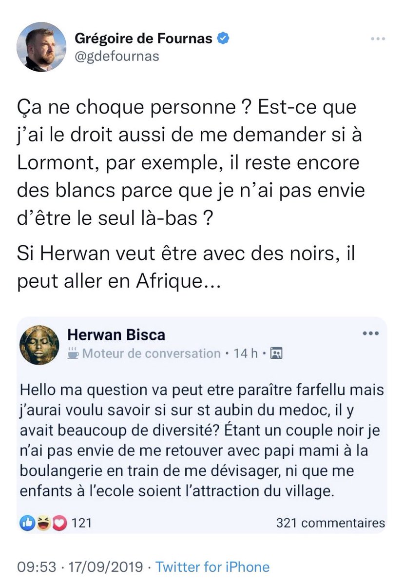🔴⚡️ Le député RN Grégoire de Fournas - suite à ses propos racistes - est en train de supprimer ses anciens tweets comme celui-ci.