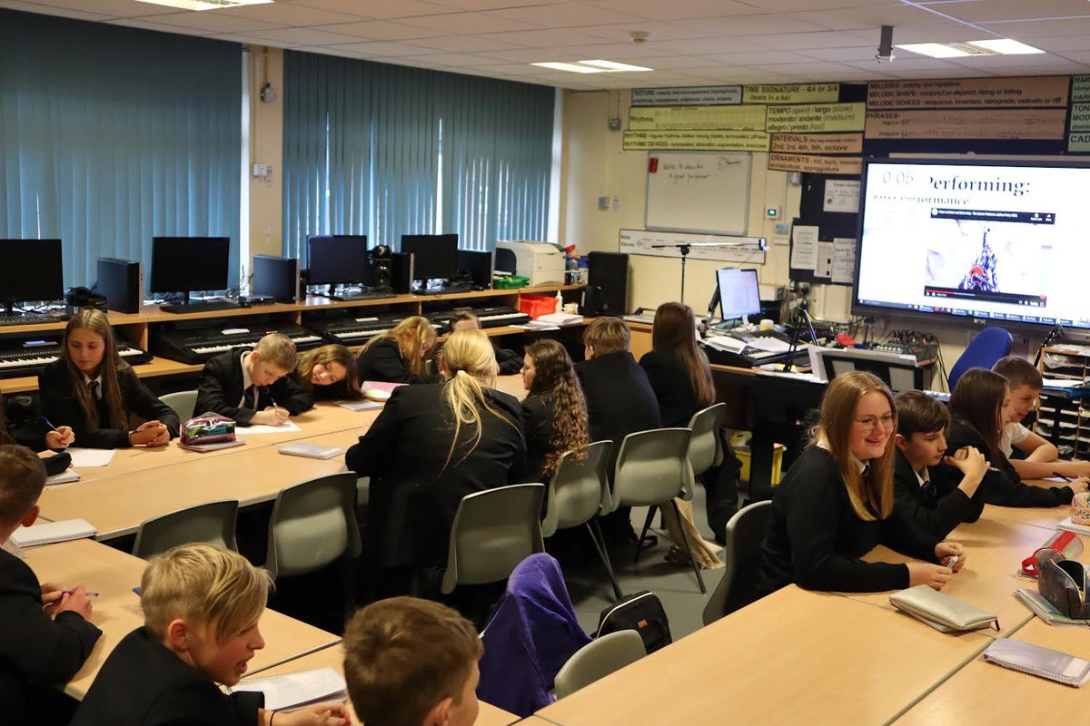 OutwoodHindley's tweet photo. A successful trial of collaborative structures to start a Y9 and Y7 music lesson - a hive of activity, with #FullEngagement a go!! https://t.co/tjBLodrhZU
