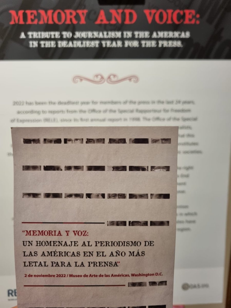 EspOEA's tweet photo. La Misión de #España🇪🇸 ante la #OEA, participó en el acto “Memoria y voz: Un homenaje al periodismo de las Américas en el año más letal para la prensa”, organizado por @RELE_CIDH relator especial para la libertad de expresión, Pedro Vaca, en el @AMAmuseum.
@CarmenMonton @PVacaV https://t.co/CGbhdNko3f