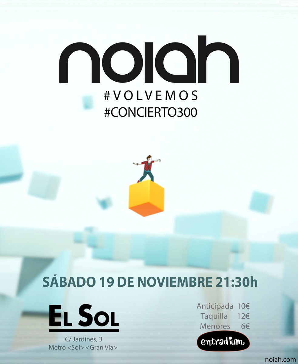 noiahmusic's tweet photo. Contando los días para vernos en la @SalaElSol ☺️
#Concierto300 21 años de #rock Te vienes?🎉
Entradas a la venta en @entradium 
👉https://t.co/K6yp6PrEQy👈
@DiariodeunRock @insonoro @karinaSME @RockandFilms  @madridenvivo @ConciertosenMad 
#volvemos  #convosotros  #porvosotros https://t.co/B5N3v1asx7