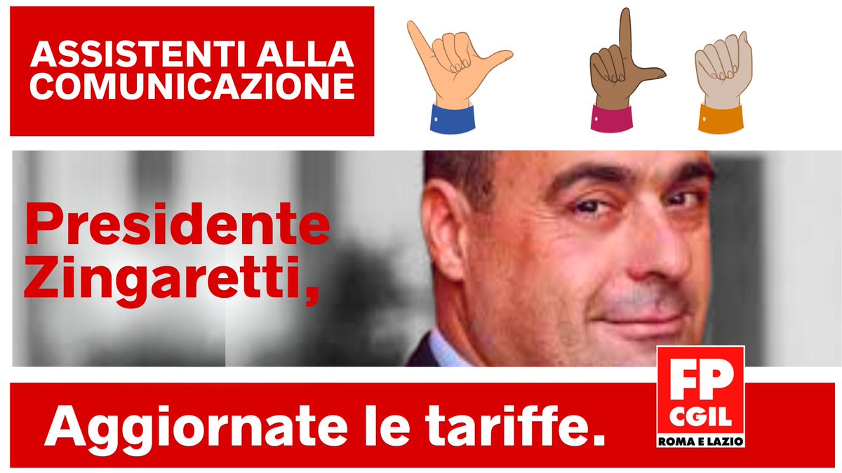 Presidente, adeguiamo le tariffe al CCNL, restituiamo certezza del diritto allo studio per gli alunni e al giusto salario per i lavoratori.
Presidente <a href="/nzingaretti/">Nicola Zingaretti</a>, aggiorna le tariffe, chiudiamo in bellezza.
Leggi: tinyurl.com/56zz42cb

#AssistentiAllaComunicazione