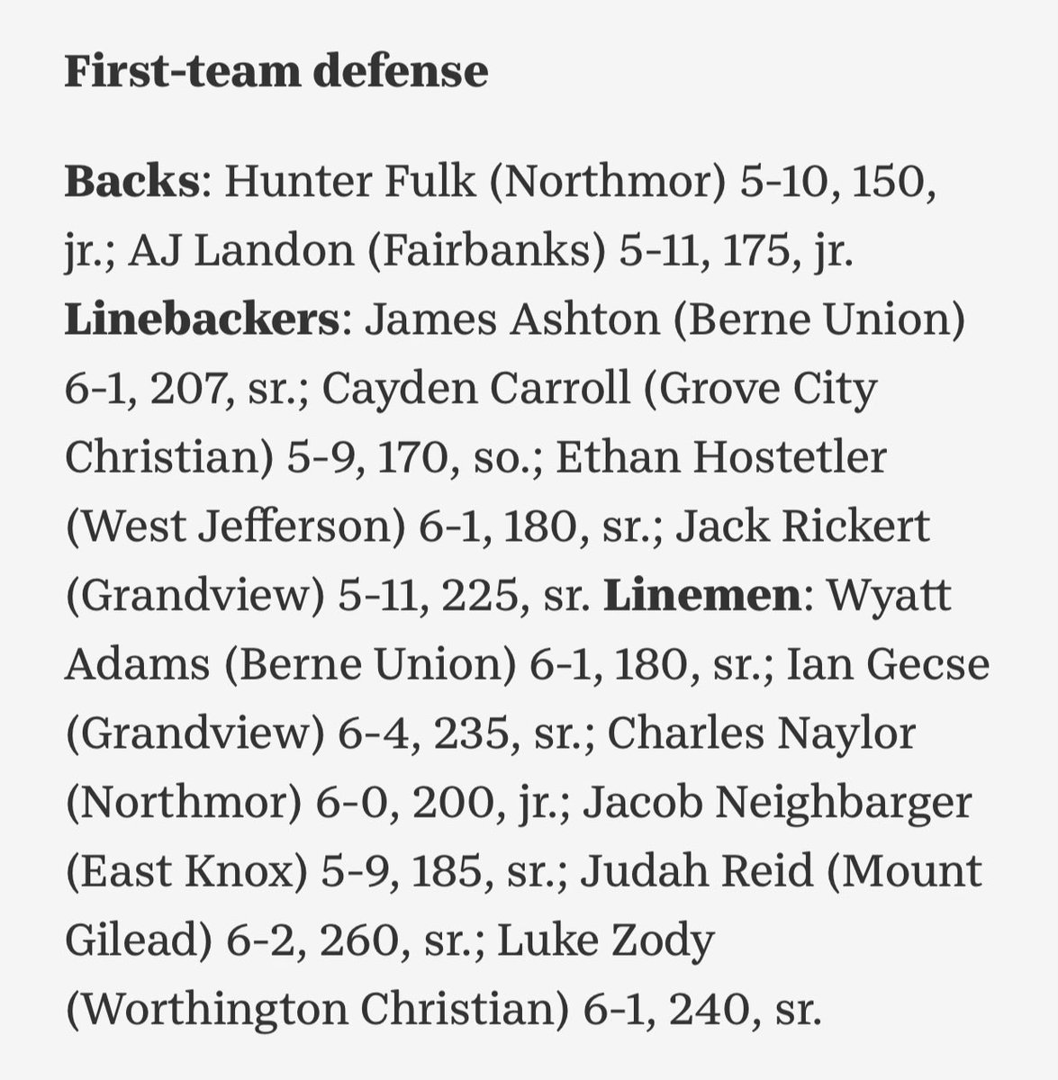 Happy to be named first team all-district!