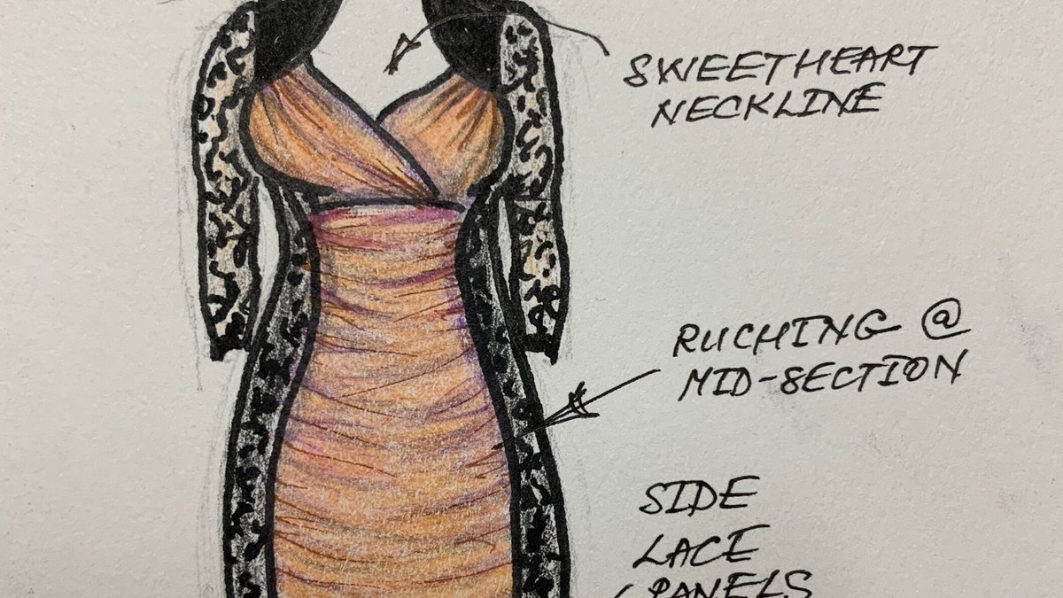 Kiyonna's tweet photo. Can you tell what dress this is? Our production team brings sketches to life and includes your feedback when working on new designs. We're excited to bring you festive styles this season for all your holiday gatherings and events! #holidaystyle  #holidayfashion #plussize https://t.co/LY9DV7XV0Q