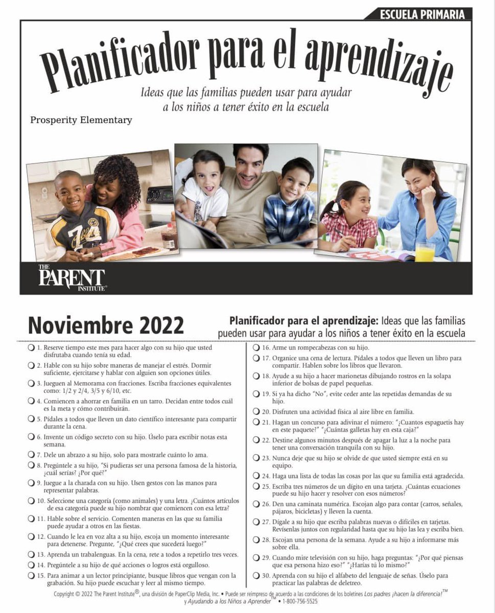 ProsperityElem1's tweet photo. ♥️Prosperity Families, here is our Daily Learning Planner for the month of November. Feel free to use this resource to help your student do well in school. 💙🦅 https://t.co/NqDLZTjYlm