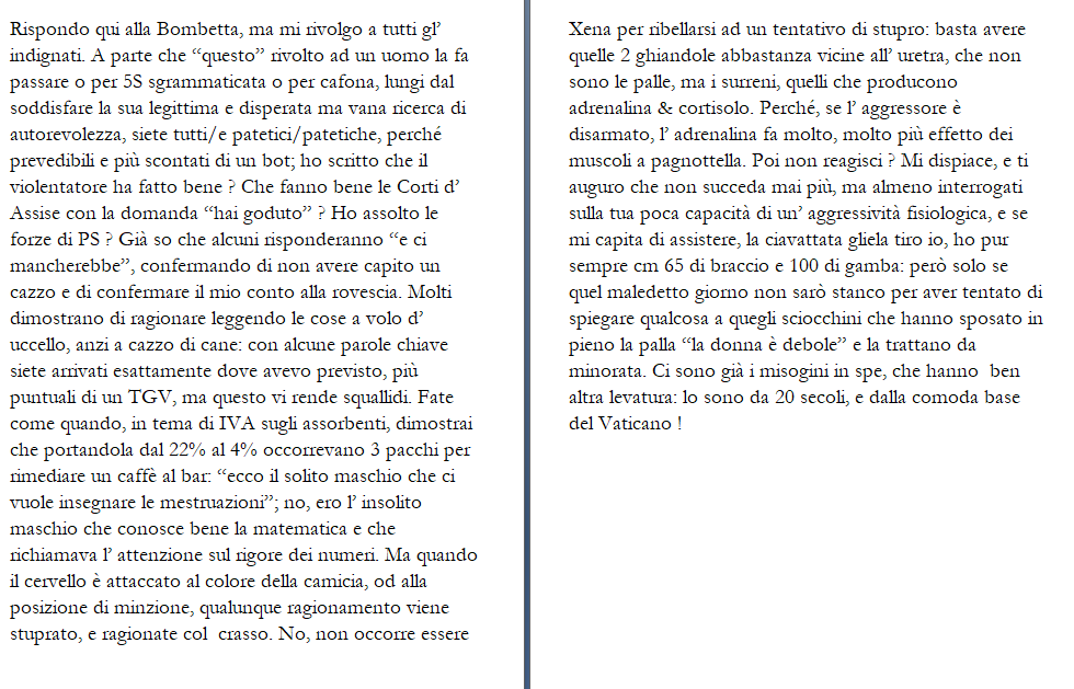 MAKEFREEUS's tweet photo. @LaBombetta76 @IlSorfista Rispondo qui alla Bombetta, ma è rivolto anche ad altri scandalizzati, misogini malgré soi: https://t.co/bwKlDo1svq