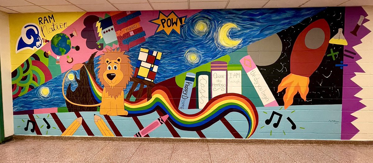 kmathisenart's tweet photo. King Street’s Newest Mural!
Loved designing and painting this work for our K-2 hallway 🎨 https://t.co/OviD8gxkkp