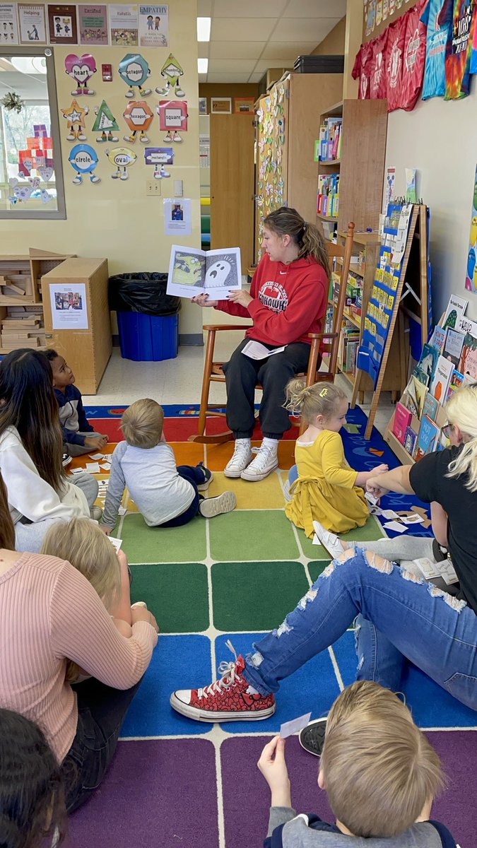NCHSPreschool's tweet photo. Pairing pictures with words during a story lesson with Ms Caitlyn #fallweek #partnersingrowth @NCHSRedhawksCTE @NCHSOFFICIAL https://t.co/Ghkpk92tlR