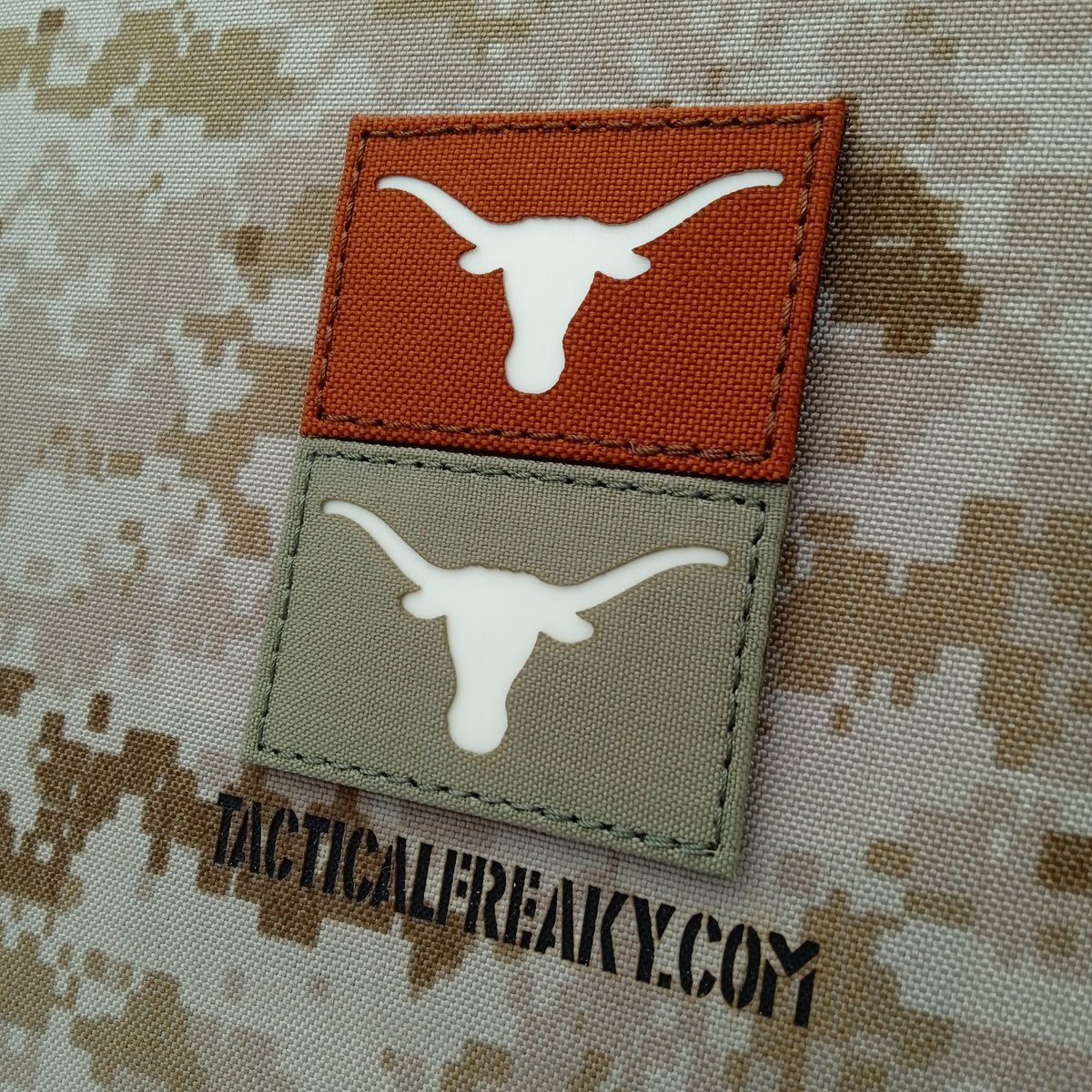 tacticalfreaky's tweet image. Check out this excellent combination of colors for the Longhorn Texas Symbol patch we made for a customer.

You can check our camo/solid colors and base materials on TACTICALFREAKY.COM and combine +1200 color schemes.

#lasercutpatches#tactical_freaky #infraredpatches