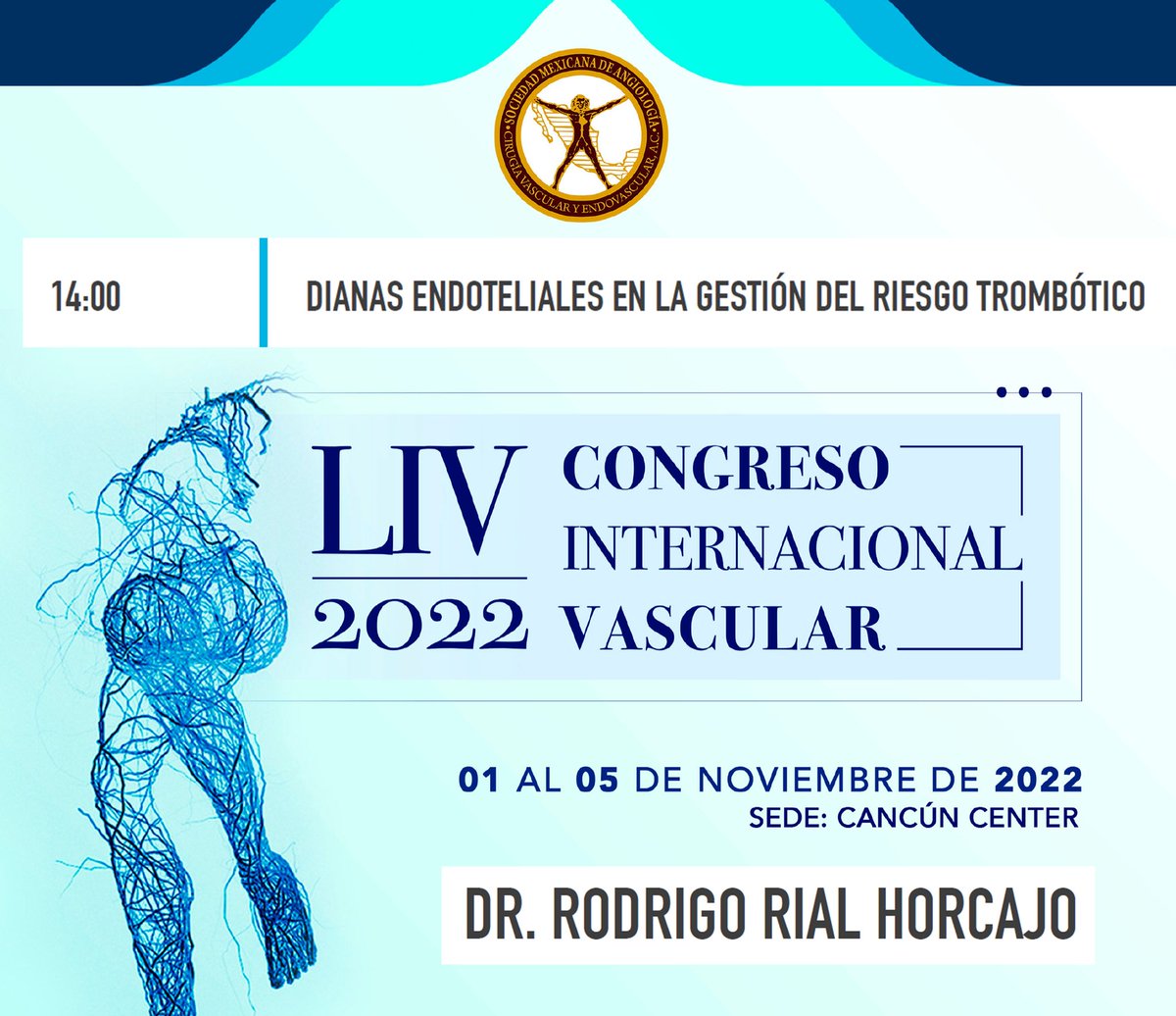 Participar en este Congreso de la Sociedad Mexicana de Angiología y Cirugía Vascular es un placer y un honor.
¡Viva México!
Puedes seguir las ponencias en  smacve2022.eventmaster.mx
#doctorrial  #cirugiavascular  #CongresoInternacional