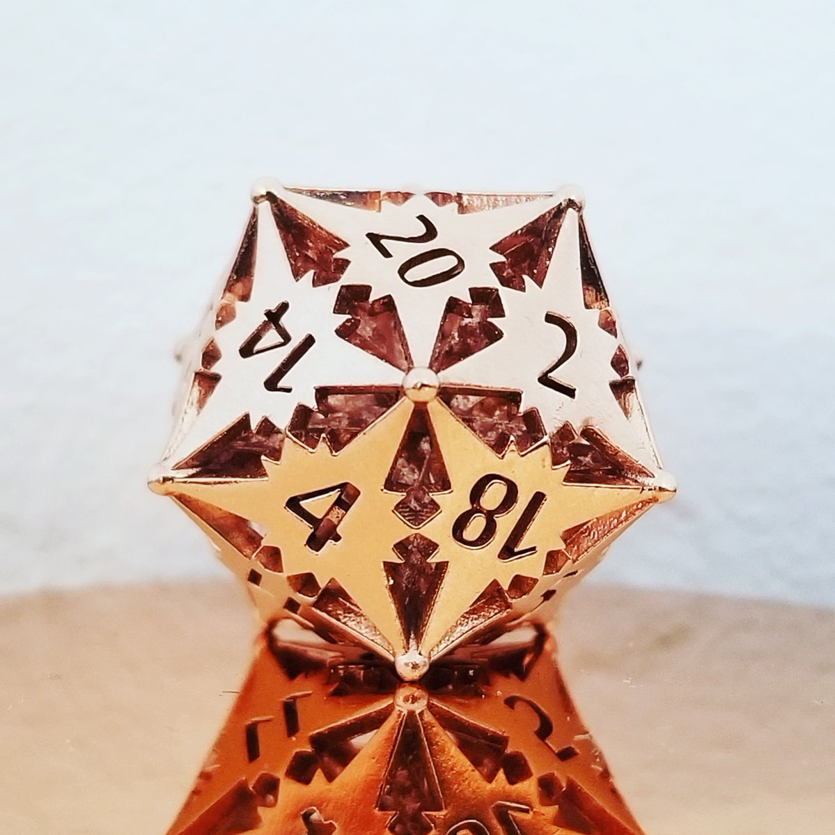 Here's your chance to add some shine to your dice hoard! I'm giving away a 'Starlight' small D20, your choice of Brass or Bronze.

Giveaway Rules:
1. Follow <a href="/majestictrinket/">Majestic Trinkets</a>
2. Retweet this tweet (Quote retweets won't count)

Open worldwide, ends at 11:59PM EST 11/10 #DnD #dice