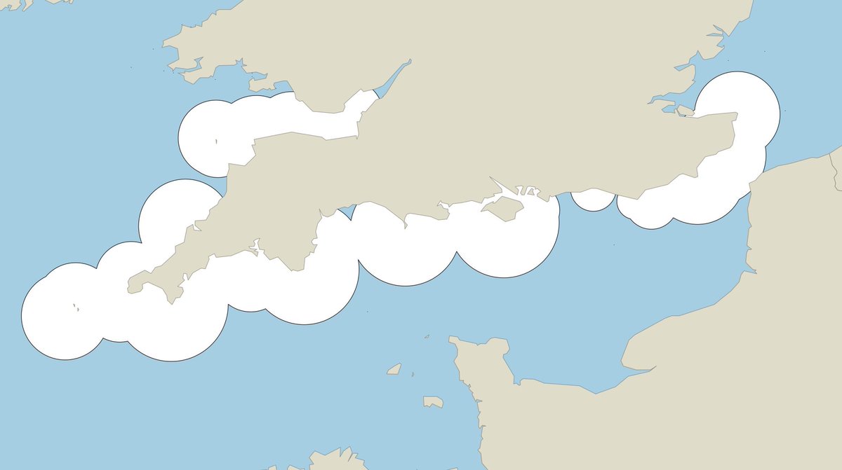 Mapper101's tweet image. Day 3 Polygons - Lighthouses of Southern England.  
Data: Trinity House, Map: QGIS #30DayMapChallenge