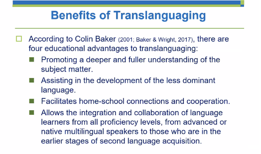 ofeliakoo's tweet photo. Translanguiging provides a space for students to see themselves as bilingual and see their two languages as assets @SunnyHill220 @SDL220 @LaMaestraFausto @edgar_dlm_gtz @BeckyWiegel @DrGillSchultz https://t.co/melZYeVwhb