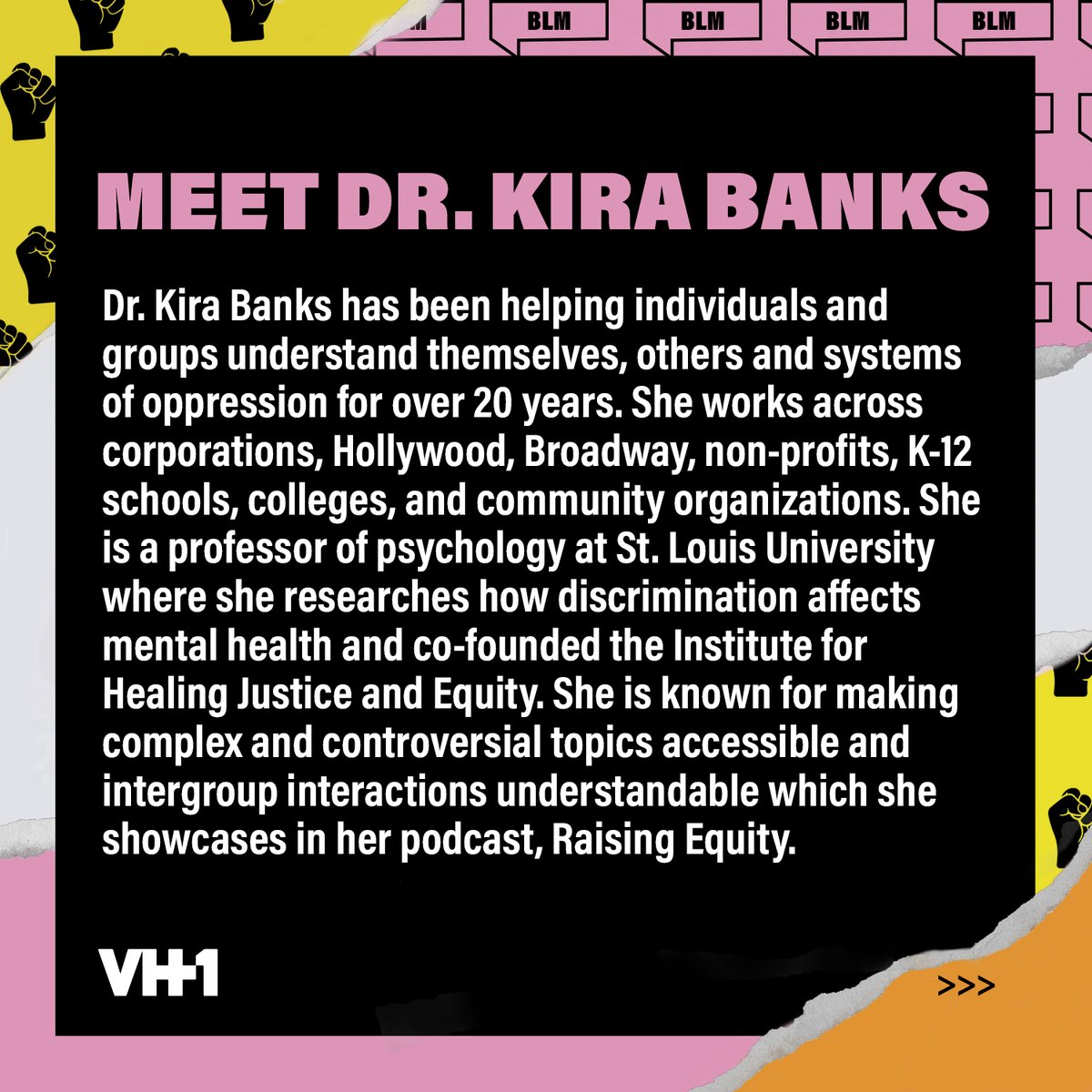 VH1 (@vh1) on Twitter photo Today we honor #BlackExcellence with Professor of Psychology and Diversity, Equity, & Inclusion expert <a href="/drkirabanks/">Dr. Kira Banks</a>! ✨ Dr. Banks works tirelessly across multiple organizations to help communities better understand themselves, others, and systems of oppression. 👏🏽 Today we honor #BlackExcellence with Professor of Psychology and Diversity, Equity, & Inclusion expert <a href="/drkirabanks/">Dr. Kira Banks</a>! ✨ Dr. Banks works tirelessly across multiple organizations to help communities better understand themselves, others, and systems of oppression. 👏🏽