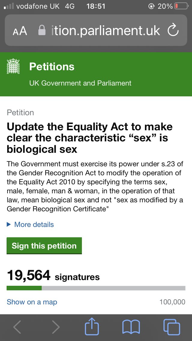 We’re so close to getting a second 10k on just our second day! If you haven’t signed, or know someone who hasn’t, get in there and help protect sex-based rights! petition.parliament.uk/petitions/6232…