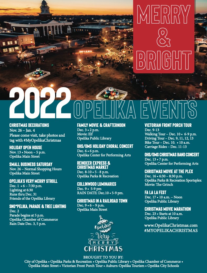Make Historic Downtown Opelika your Christmas Destination! Enjoy some of the many great holiday events in our area. #MyOpelikaChristmas