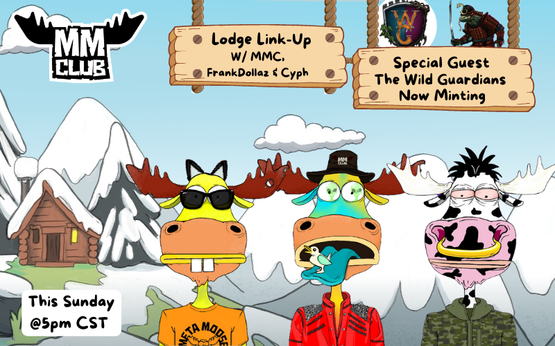 This Sunday join us for Lodge-Linkup, once again! This Episode, <a href="/TheWildGuards/">The Wild Guardians LLC</a> will be making an appearance! Tune in for fun giveaways and as always a good time. Mooooseee!🦌📢 

Set your reminder 👇
x.com/i/spaces/1ynJO…
#NFTGiveaways #NFTs #NFTGaming #MintingNow