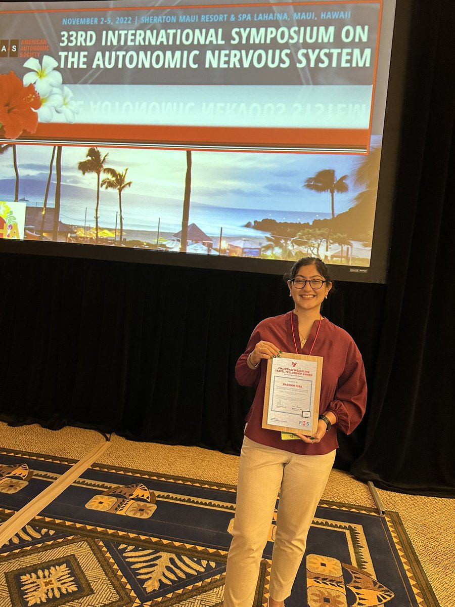 Dr. Satish Raj’s Research Team (@teamsrraj) on Twitter photo Congratulations to Raj lab trainee <a href="/rashminhira/">Rashmin Hira</a> for receiving the FMS/Penaz Wesseling Travel Fellowship Award! Tune in for her presentation on the post-acute sequelae of COVID-19 (PASC) tomorrow! <a href="/AASAutonomic/">American Autonomic Society</a> #AAS2022 Congratulations to Raj lab trainee <a href="/rashminhira/">Rashmin Hira</a> for receiving the FMS/Penaz Wesseling Travel Fellowship Award! Tune in for her presentation on the post-acute sequelae of COVID-19 (PASC) tomorrow! <a href="/AASAutonomic/">American Autonomic Society</a> #AAS2022