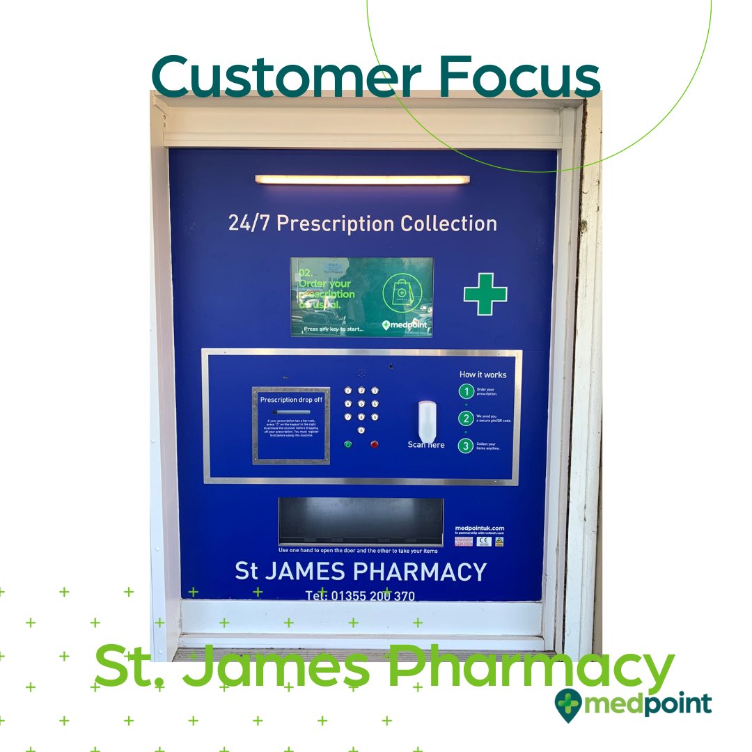 medpointUK's tweet photo. Today's customer focus is St. James Pharmacy, East Kilbride ๐
This is a i1500 with bespoke vinyl covering, fitting in beautifully with the existing shop front and branding.
๐https://t.co/wbvB0dOW2K
#247prescriptioncollection #medpoint #customerfocus #pharmacyhour https://t.co/HrS81Q98lg