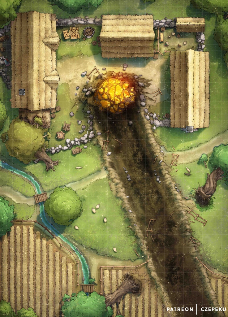 You hear a monstrous crash from inside your cosy cottage. As you step outside you see something has plummeted to the ground! At first glance, it looks like....gold?!