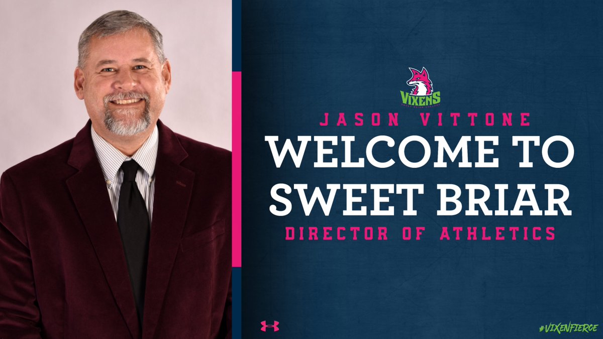 Sweet Briar College is proud to announce that Jason Vittone has been selected as our next Athletics Director 🚨🚨

We look forward to welcoming Jason to campus when he begins his duties on Nov. 29

📰| vixenathletics.com/news/2022/11/3…

#upupsweet | #vixenFIERCE 🦊 | #clawsUP