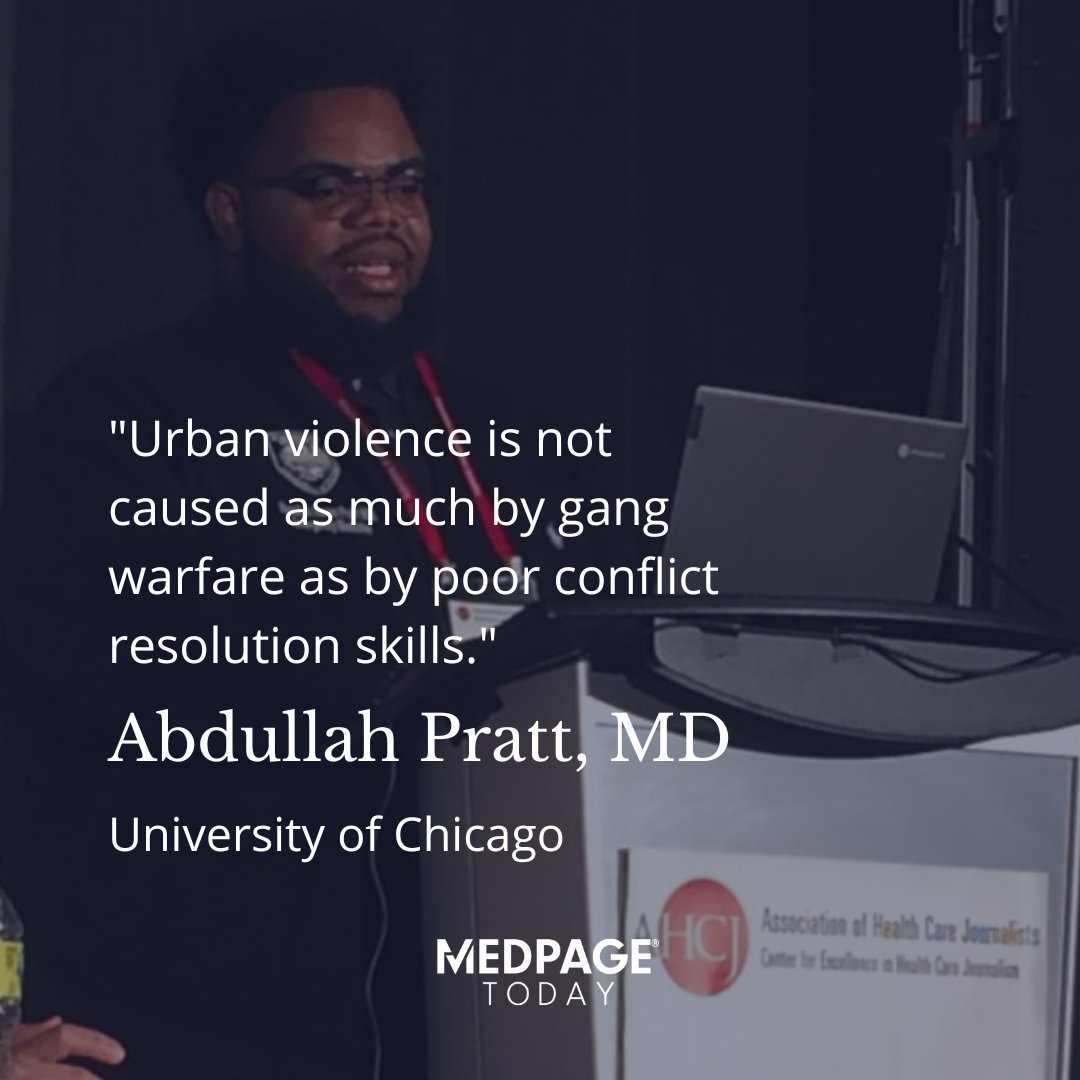 medpagetoday's tweet image. Abdullah Hasan Pratt, MD @DocOffTheBlock of @UChicagoEM, founded a group to teach inner-city youth conflict management skills to help prevent violence.

&quot;It&apos;s not gang violence... It&apos;s interpersonal, not to be able to conflict-resolve,&quot; he said.

bit.ly/3h1XFpu @AHCJ