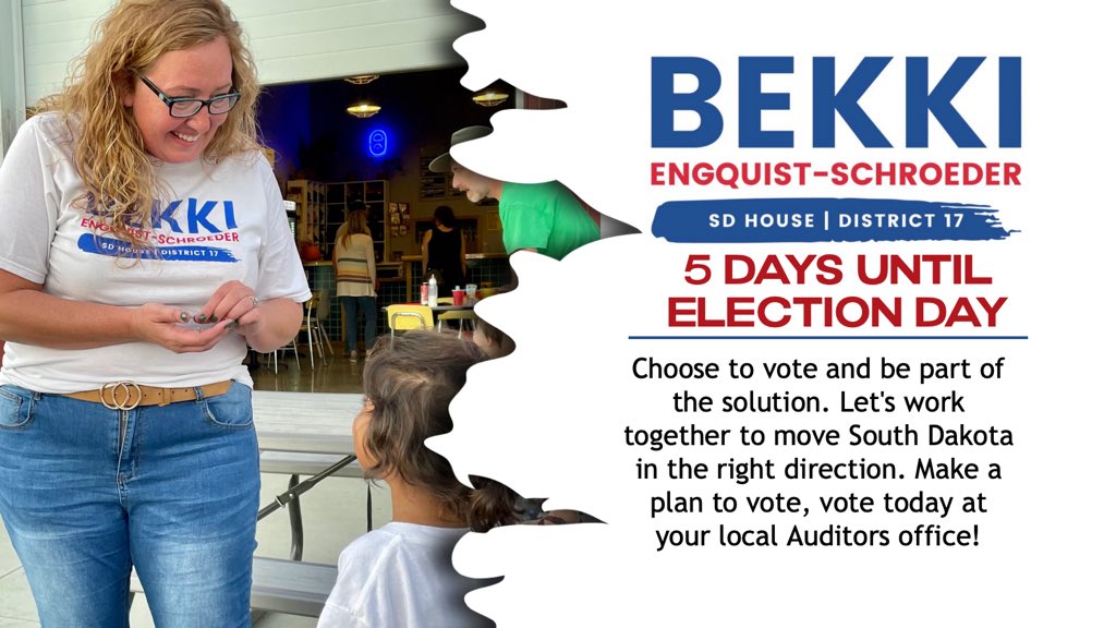 Did you know it’s just five days until Election Day? Have you made your plan to vote yet? Grab a friend, and go to your local Auditor’s office today!