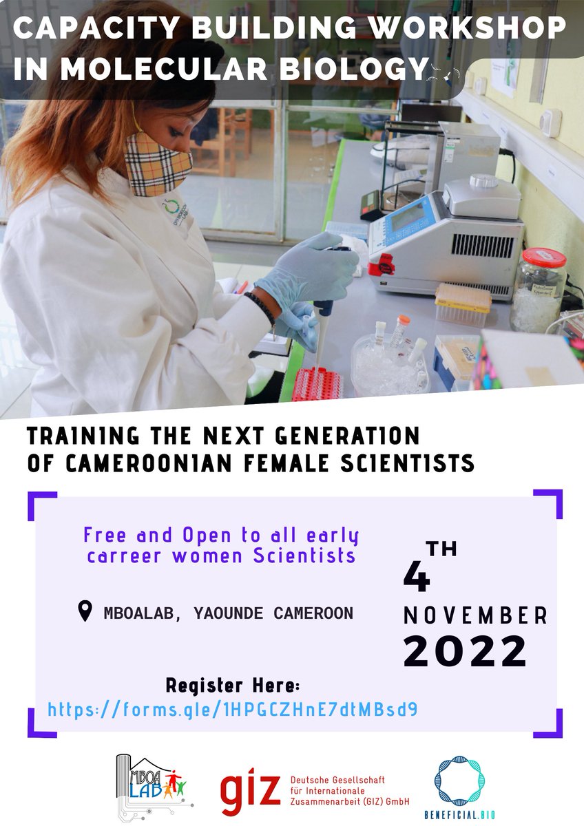 Empowering early career female scientists in Cameroon. Happy to count on the support of @BeneficialBio @giz_gmbh #Diaspora2030 #SDG5 #WomenInSTEM #womeninscience