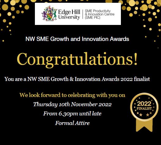 Looking forward to the <a href="/PIC_EHU/">EHU | Productivity & Innovation Centre</a> SME Awards next week, we are finalists in the Product/services category! Good luck to all the finalists! #awards <a href="/edgehill/">Edge Hill University</a> <a href="/maryrfinnegan/">Mary Toal</a> <a href="/Pinklinkladies/">Pink Link HQ</a> <a href="/BrillTreesMedia/">BrilliantTreesMedia</a> <a href="/SocEnv_HQ/">Society for the Environment</a>