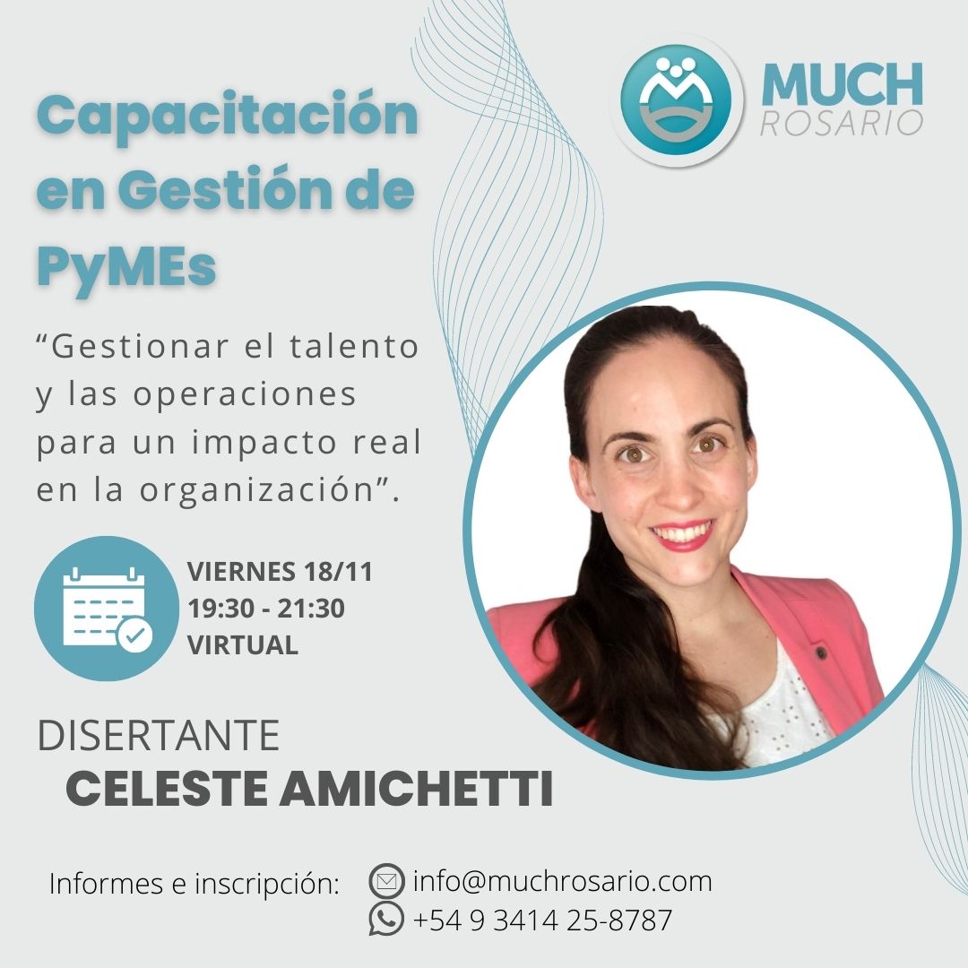 muchrosario's tweet photo. 📢 ¡Nueva capacitación! 📚

📆 Viernes 18/11, 19:30hs
💻 Vía Zoom

📖 Tema: Gestión y metodologías de trabajo en las PyMEs
🗣️ Disertante: Lic. Celeste Amichetti

Cupos limitados. ¡Inscribite ahora! https://t.co/RwPgUgvplK