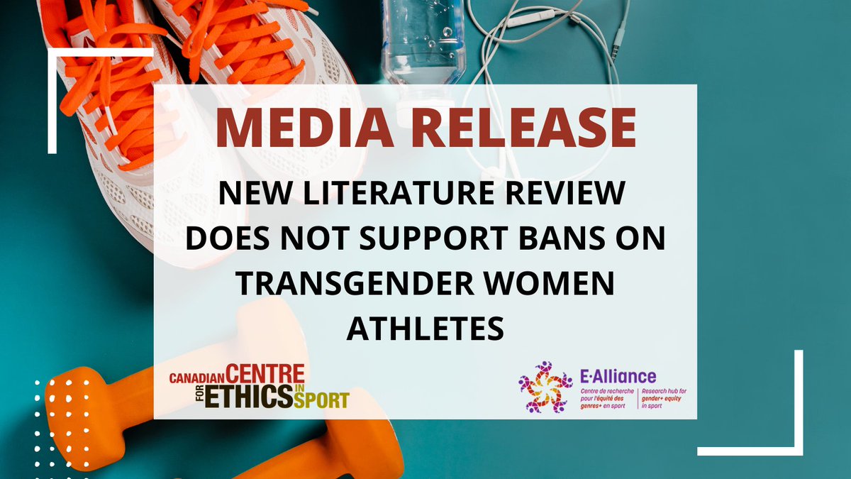 New Literature Review Does Not Support Bans on Transgender Women Athletes

Authors of “Transgender Women Athletes and Elite Sport: A Scientific Review” call for reasonable efforts to make sport accessible and inclusive 

MEDIA RELEASE: cces.ca/news/literatur…

<a href="/WomenandSportCA/">Canadian Women & Sport | Femmes et sport au Canada</a>