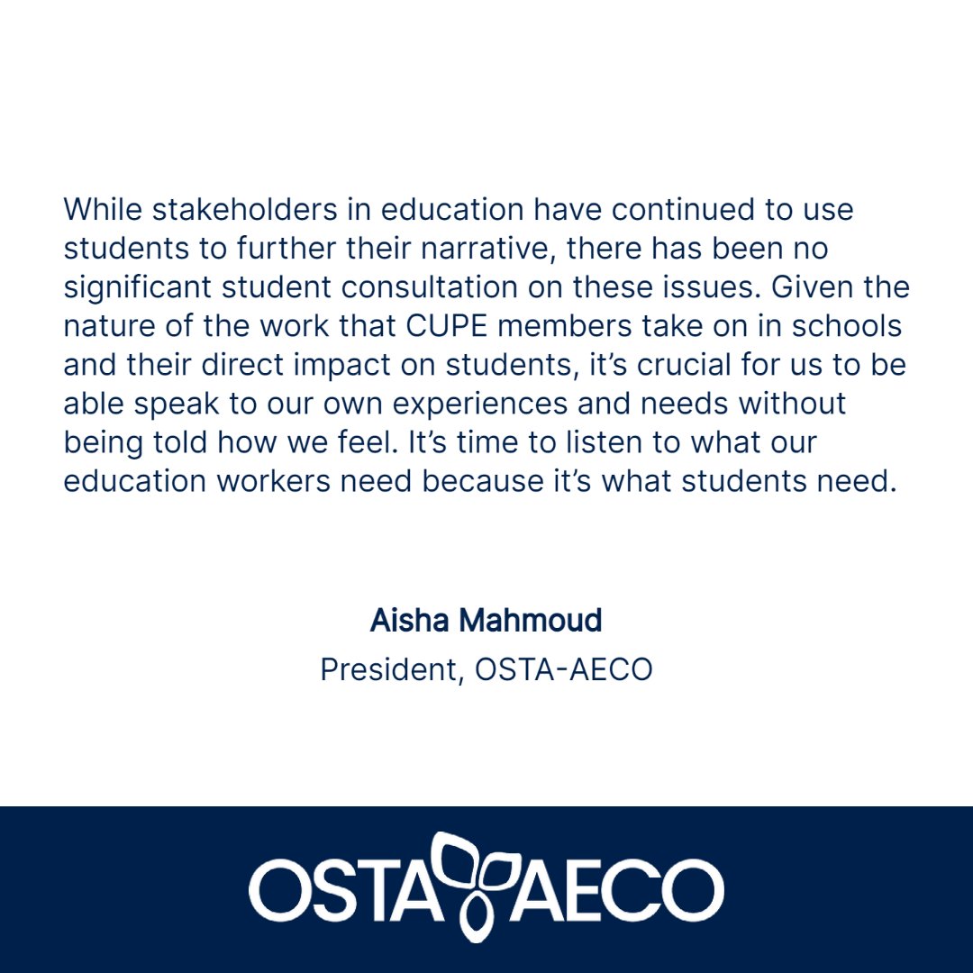 “To support education workers is to support students.” Please see our statement regarding #CUPE labour negotiations. #OntEd #StudentVoice