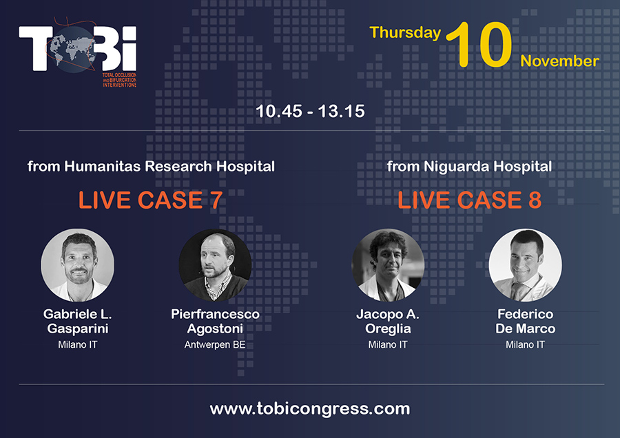 TOBI Total Occlusion Bifurcation Interventions (@tobicongress) on Twitter photo Less than one week left for TOBI
Thursday 10th November first two CTO-PCI live cases!#TOBI22
🎥<a href="/GLGasparini/">Gabriele Gasparini</a> <a href="/AgostoniPF/">Pierfrancesco Agostoni</a>
🎥 Jacopo Oreglia Federico de Marco Less than one week left for TOBI
Thursday 10th November first two CTO-PCI live cases!#TOBI22
🎥<a href="/GLGasparini/">Gabriele Gasparini</a> <a href="/AgostoniPF/">Pierfrancesco Agostoni</a>
🎥 Jacopo Oreglia Federico de Marco