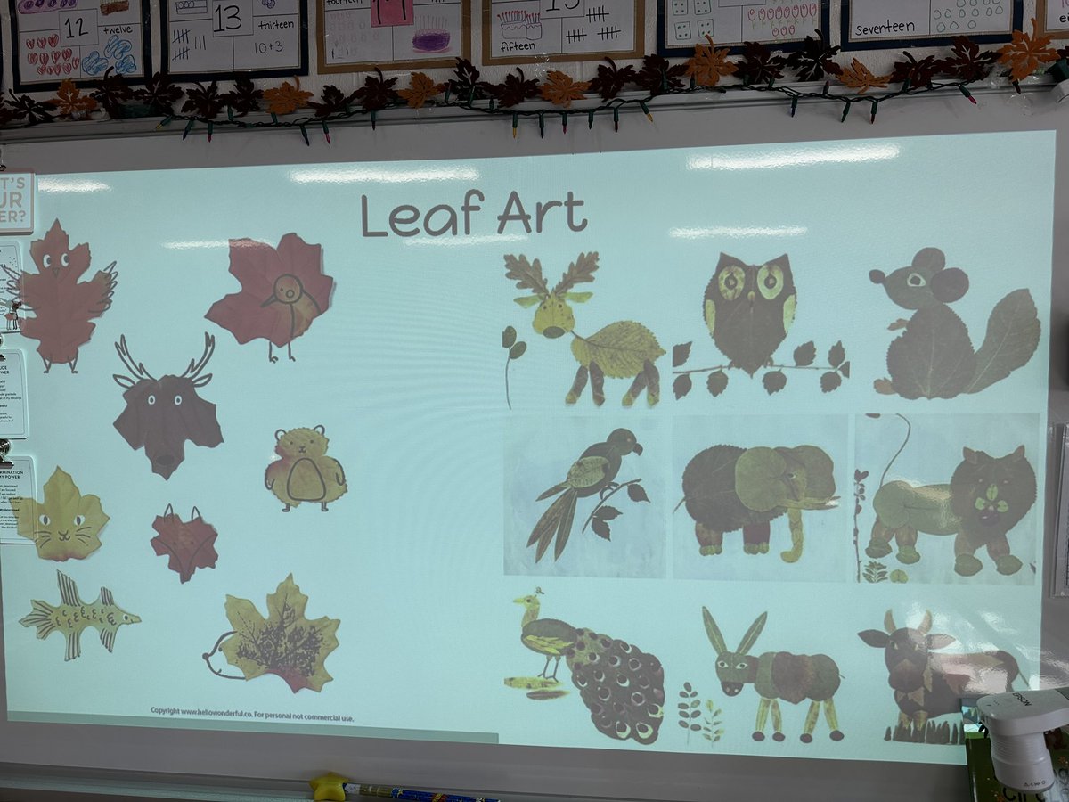 Look what we did with a leaf!  🍂 🍁 🐘 🦕 <a href="/DesmondHDSB/">Viola Desmond Public School</a>