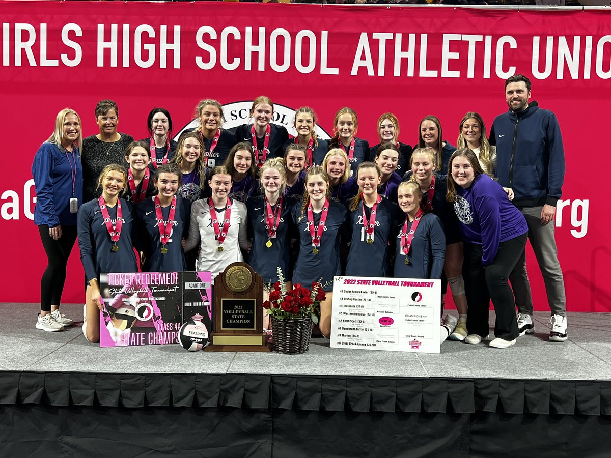 STATE CHAMPS!!! <a href="/XHSVolleyball/">Xavier Volleyball</a> #WeAreXavier #BeXceptional #iahsvb #TicketRedeemed