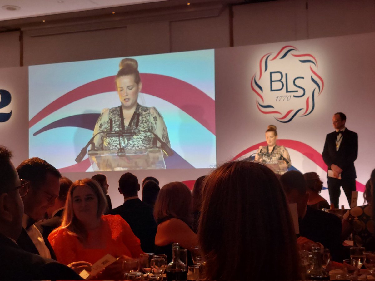 Fab speech from co-president of @BristolLawSoc/ partner of @irwinmitchell / new mom @IMErinSawyer talking about the juggle of work and family to start us off #blsawards2022