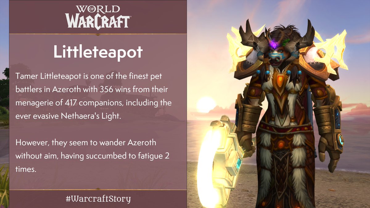 Accor Melting arbejder World of Warcraft on Twitter: "@SwoonandFriends Your #WarcraftStory is  told! Reply to this tweet with the same info for a new story.  https://t.co/3g4uY2oeh8" / Twitter