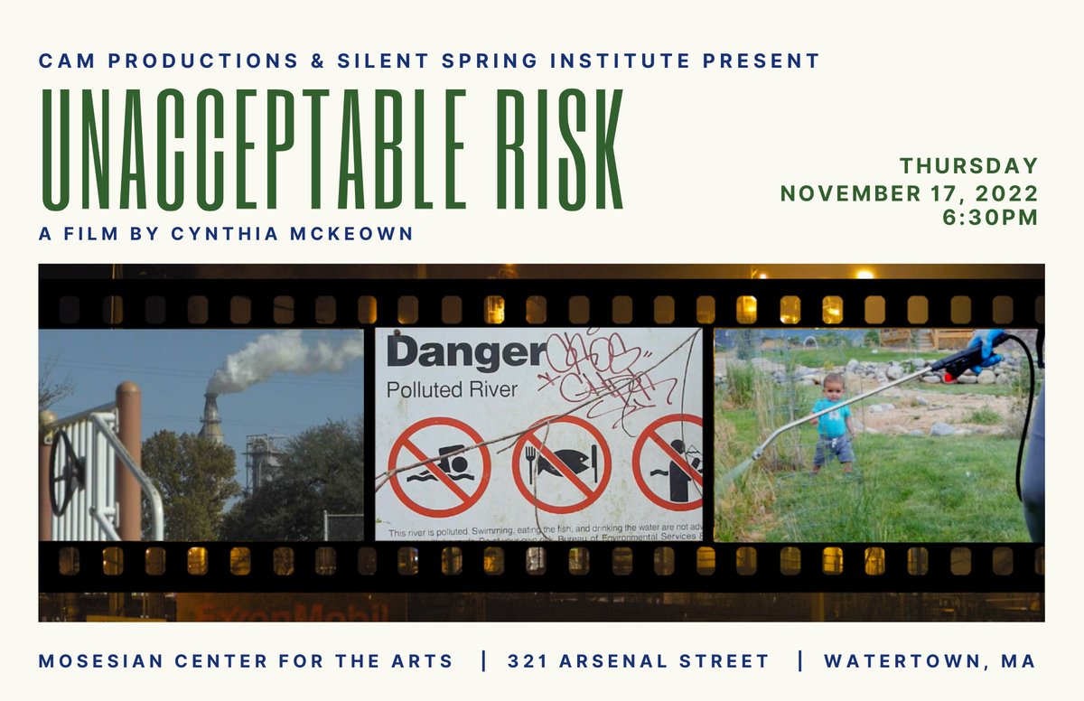 Silent Spring Inst (@silentspringins) on Twitter photo “Unacceptable Risk” tells the story of a prominent cancer researcher who rethinks her assumptions about the causes of cancer & the true burden of environmentally induced cancers. Join us on 11/17 at <a href="/MosesianArts/">MosesianArts</a> for a screening of the film + panel discussion. “Unacceptable Risk” tells the story of a prominent cancer researcher who rethinks her assumptions about the causes of cancer & the true burden of environmentally induced cancers. Join us on 11/17 at <a href="/MosesianArts/">MosesianArts</a> for a screening of the film + panel discussion.