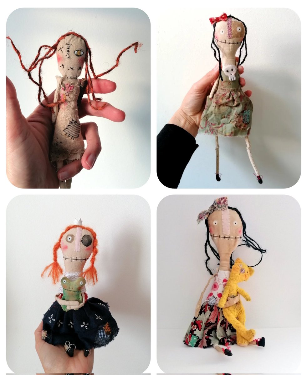 Good evening #womaninbizhour Hope you are all doing well? I am currently working on a few new little dolls but these crazies are still available on Big Cartel. Littlebirdofparadise.bigcartel.com #MHHSBD #shopindie