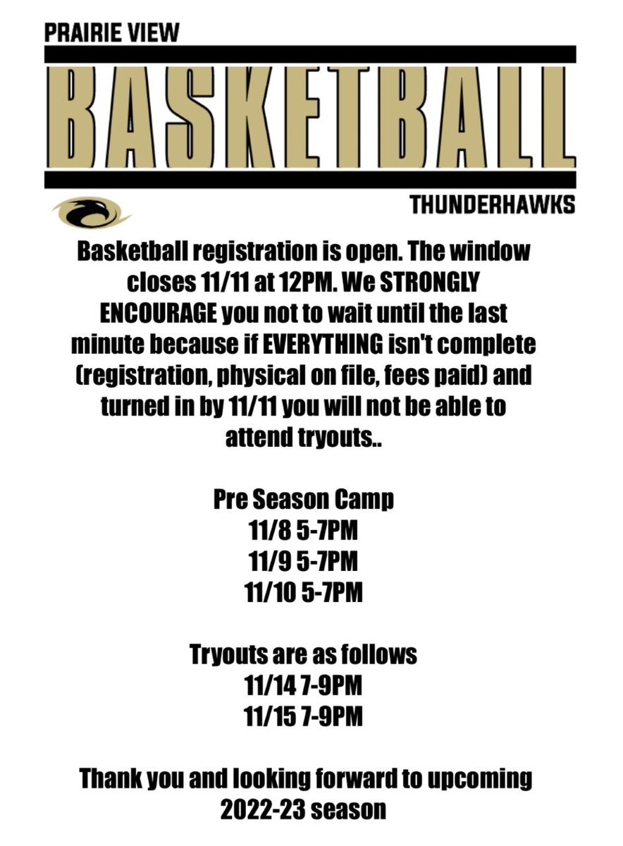 PVThunderhawkBB's tweet photo. Registration Link
https://t.co/zuiHTgnDe5 https://t.co/VH7UN4Mly8
