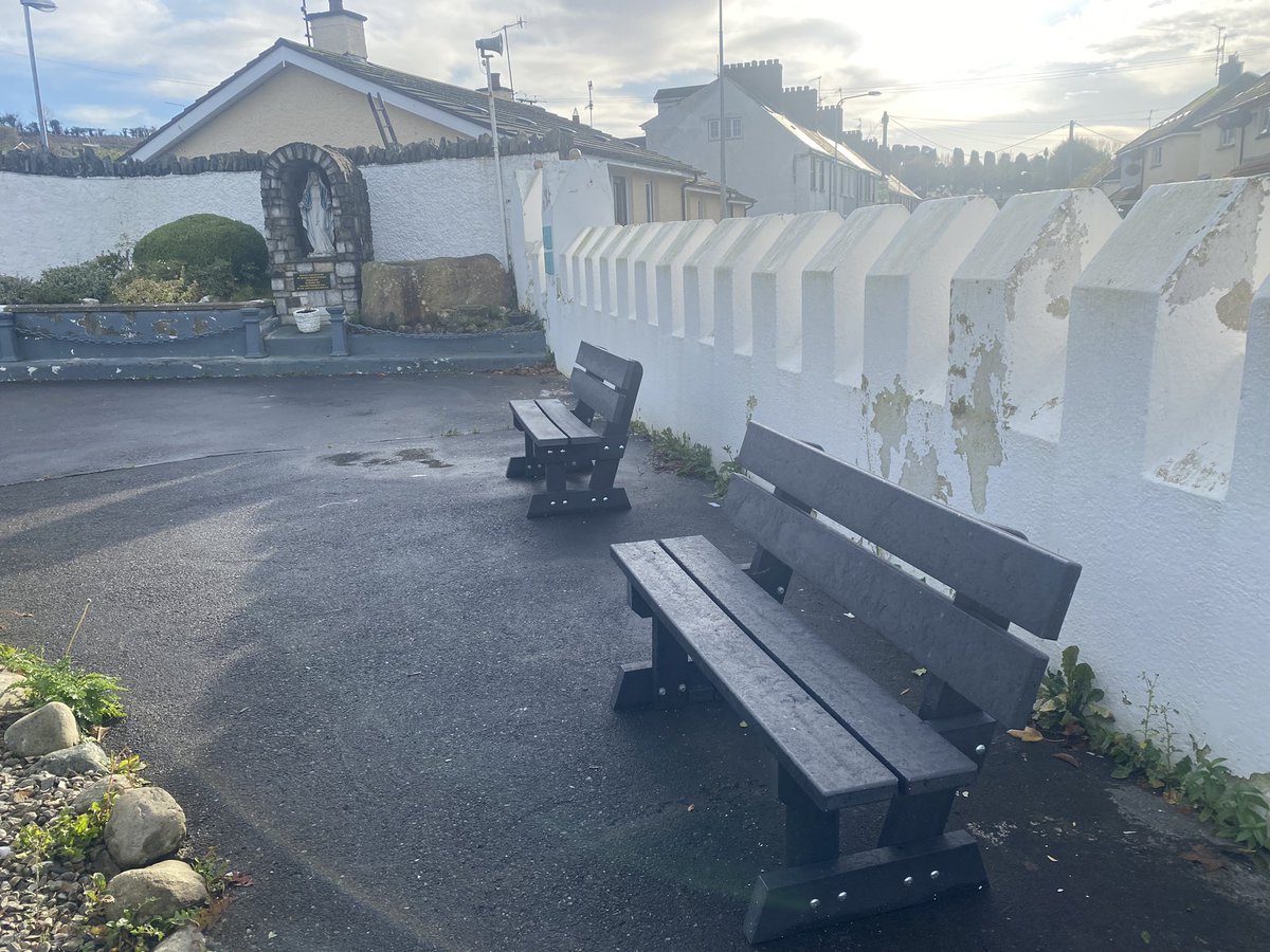 GrahamTrust's tweet photo. #StrabaneGrotto, the site of the old #StJohnsChurch, holds a special place in the hearts of the #community. When the need for replacement  #seating was identified, the #KathleenGrahamTrust was very happy to oblige. https://t.co/MLaAUwxiKo