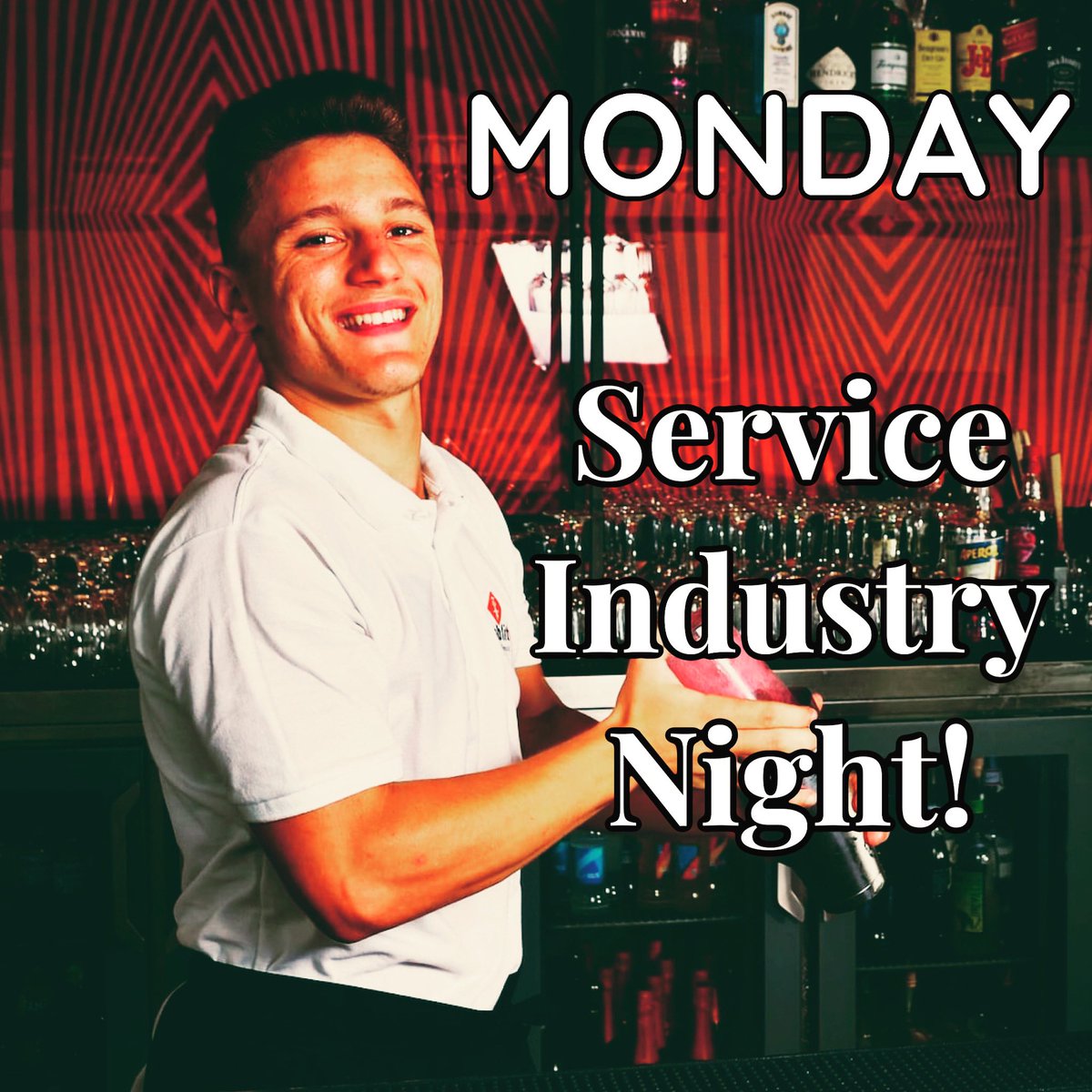Mondays we offer special pricing to all our service industry friends!!!!