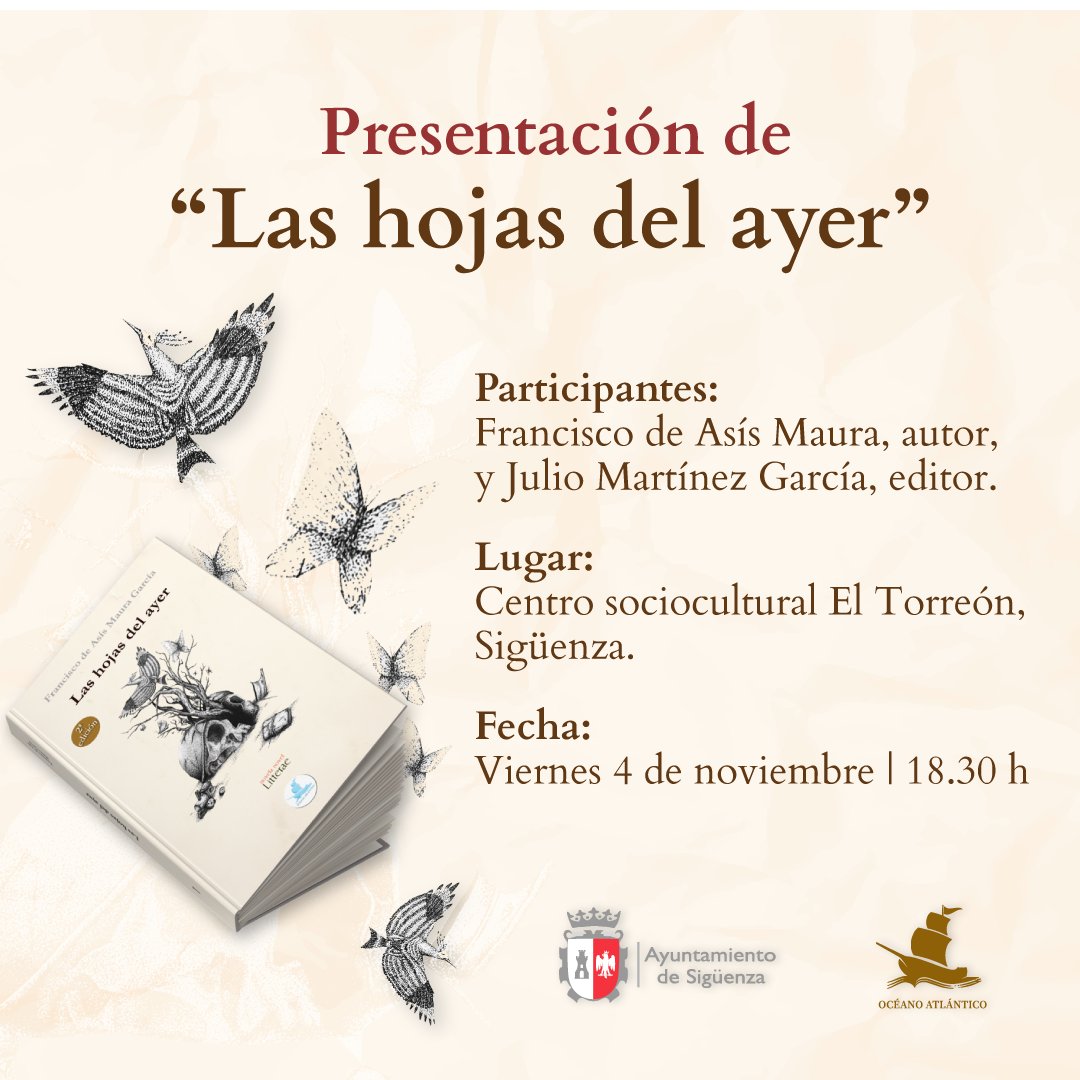 editoresoceano's tweet photo. Las Hojas del Ayer recorrerán este fin de semana #Sigüenza, #Hiendelanecina y #Atienza. ¡Te esperamos! Únete a nuestra #TravesíaLiteraria📚

https://t.co/U0upmHcW8B https://t.co/isZlRM5AYo