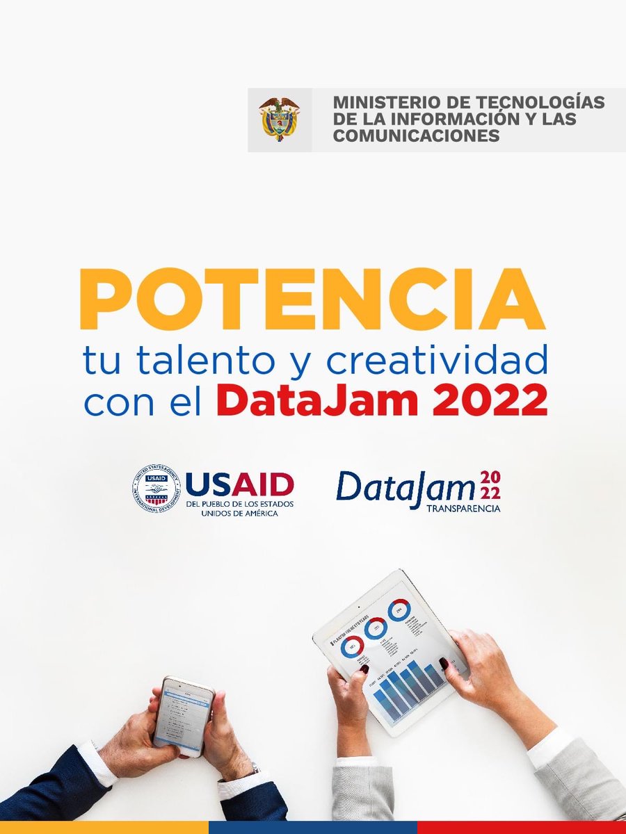 GobDigitalCO's tweet image. ¡Únete al #DataJam de @USAID_Colombia por la #TransparenciaConDatos!
Si quieres promover la transparencia, el acceso a la información y el gobierno abierto como caminos para combatir la corrupción ¡Esta es tu oportunidad!    Inscríbete⬇️bit.ly/datajam2022par… 
#GobiernoDelCambio