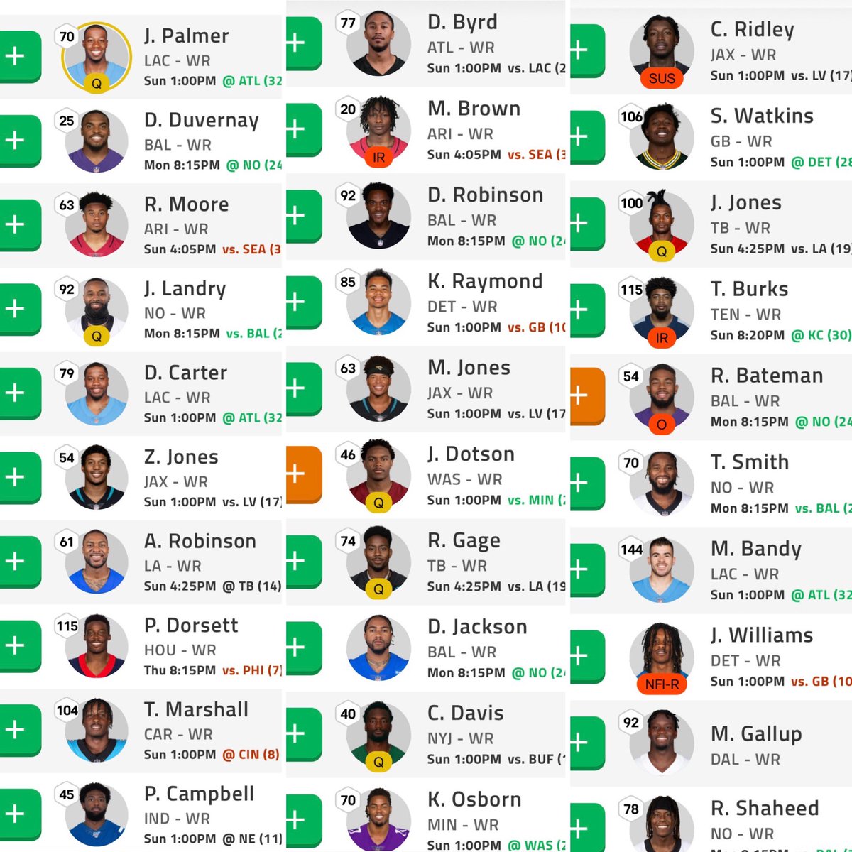 Kix4Good's tweet photo. @rotobuzzguy Recommendation on that other WR? https://t.co/Xxf1e3qx6P